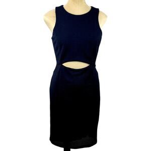 Guess Black Sleeveless Stretchy Tank Dress Size M Peek-a-Boo Body Con Edgy Goth